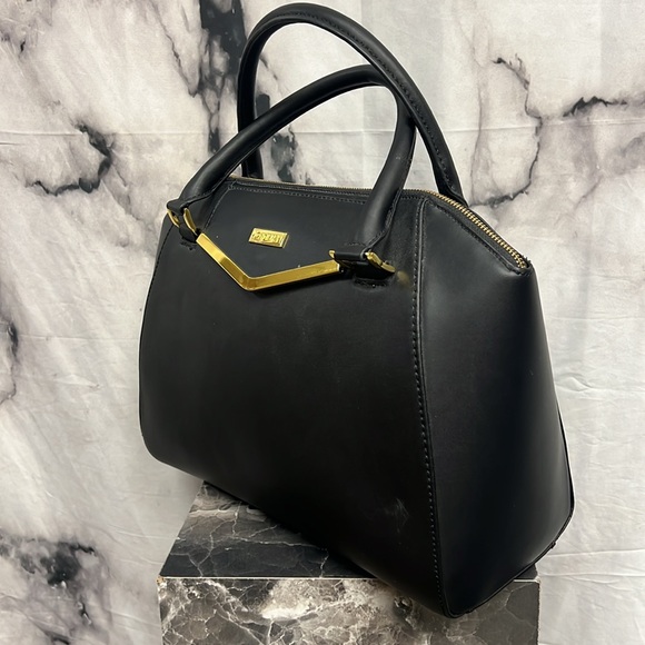 Joy & Iman black handbag with matching wallet and gold hardware - Picture 8 of 9